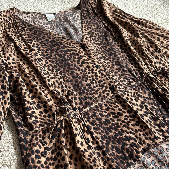 HM Leopard Print Peplum Blouse - Picture 4 of 6